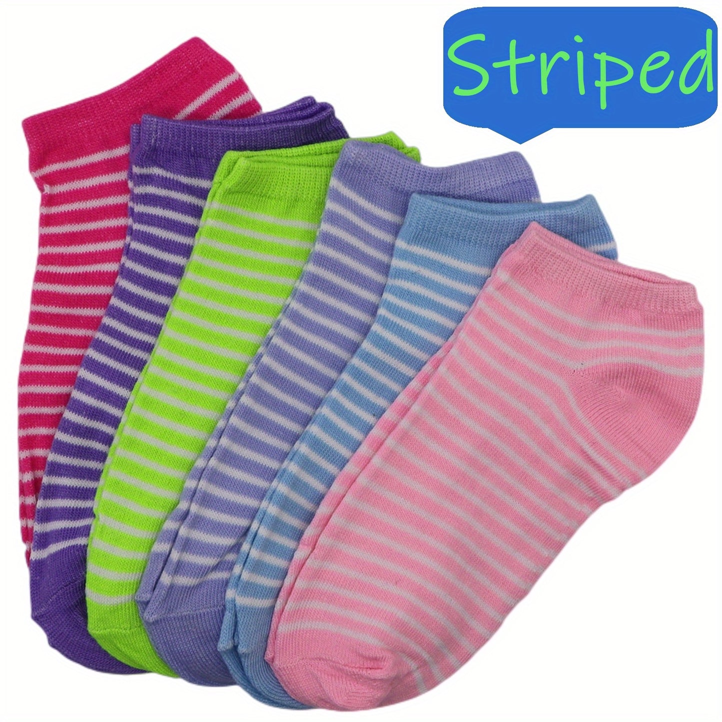 6 Pairs Candy Color Ankle Socks, Soft & Lightweight Breathable Low Cut Socks, Women's Stockings & Hosiery