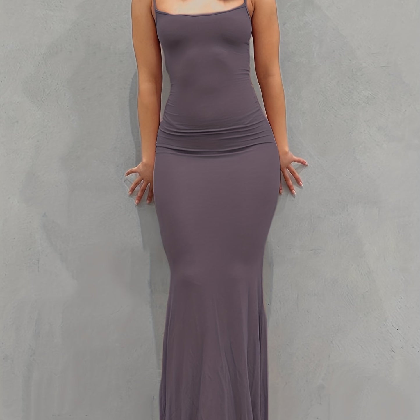 Women's Casual Lounge Slip Long Dress, Sexy Sleeveless Backless Bodycon Maxi Dress, Women's Clothing