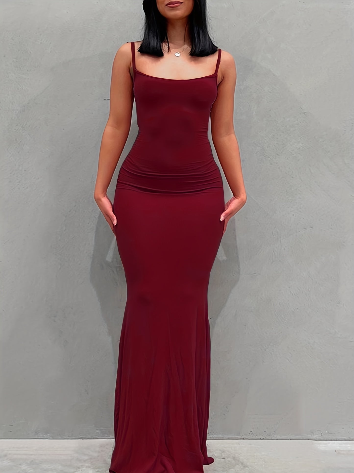 Women's Casual Lounge Slip Long Dress, Sexy Sleeveless Backless Bodycon Maxi Dress, Women's Clothing