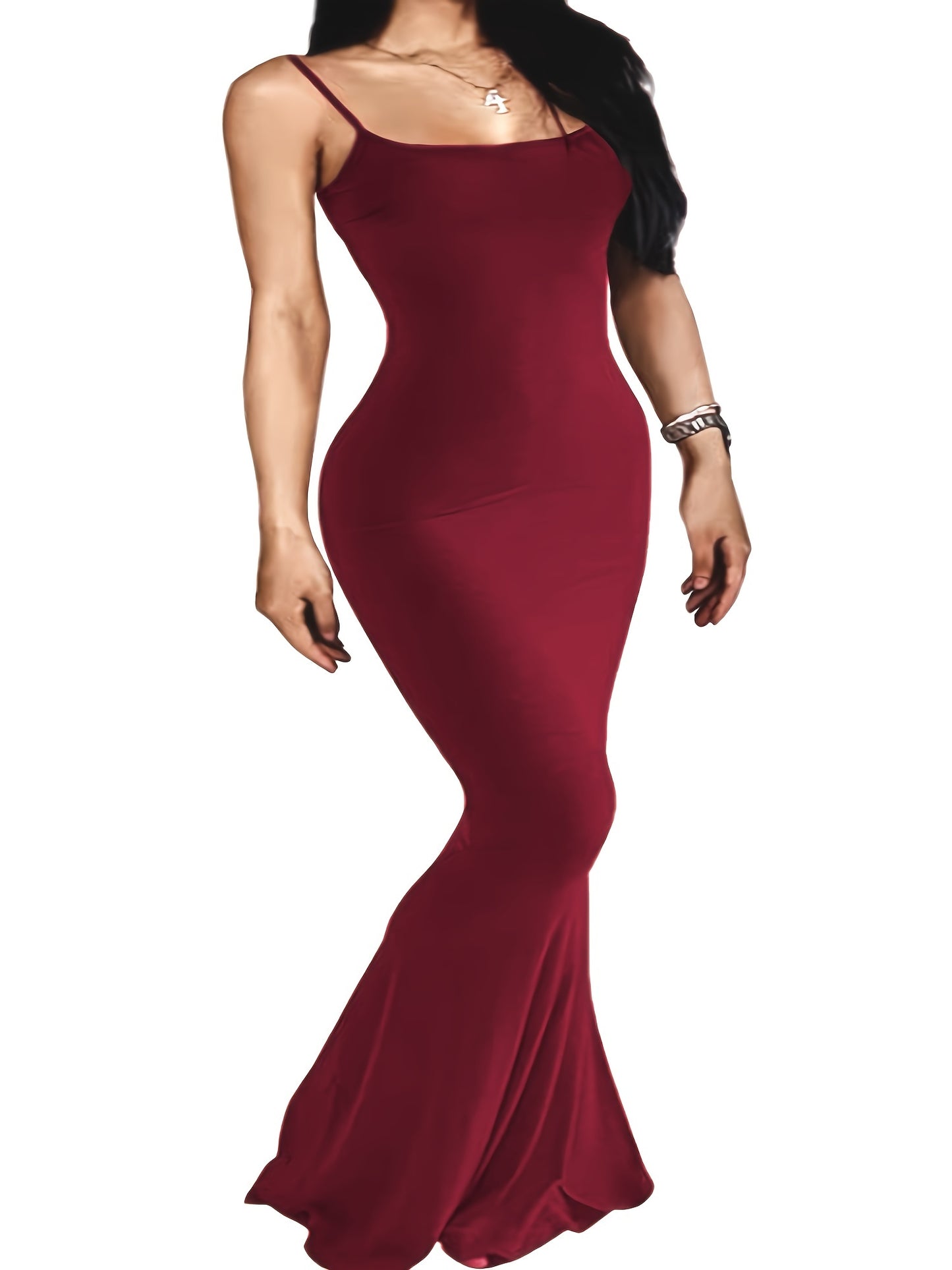 Women's Casual Lounge Slip Long Dress, Sexy Sleeveless Backless Bodycon Maxi Dress, Women's Clothing