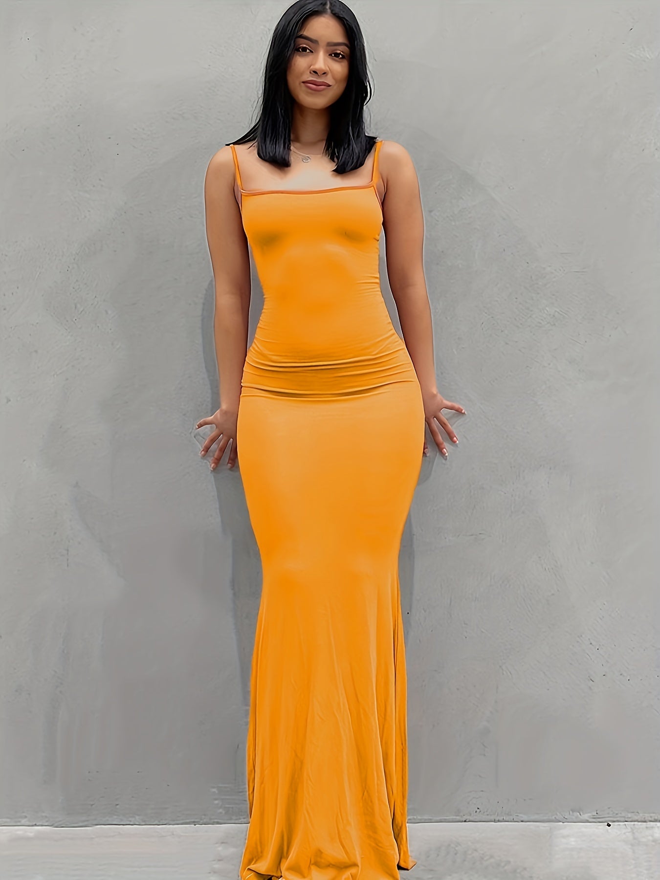 Women's Casual Lounge Slip Long Dress, Sexy Sleeveless Backless Bodycon Maxi Dress, Women's Clothing