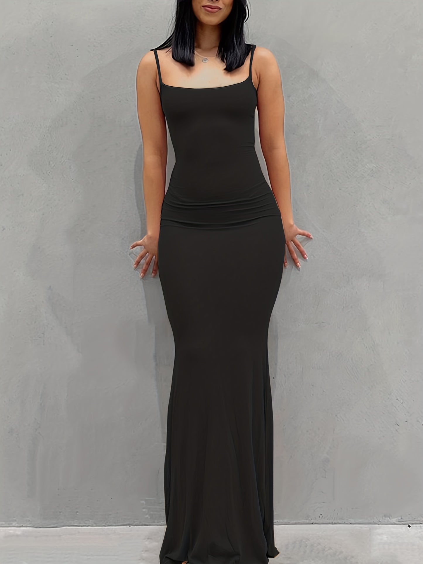 Women's Casual Lounge Slip Long Dress, Sexy Sleeveless Backless Bodycon Maxi Dress, Women's Clothing