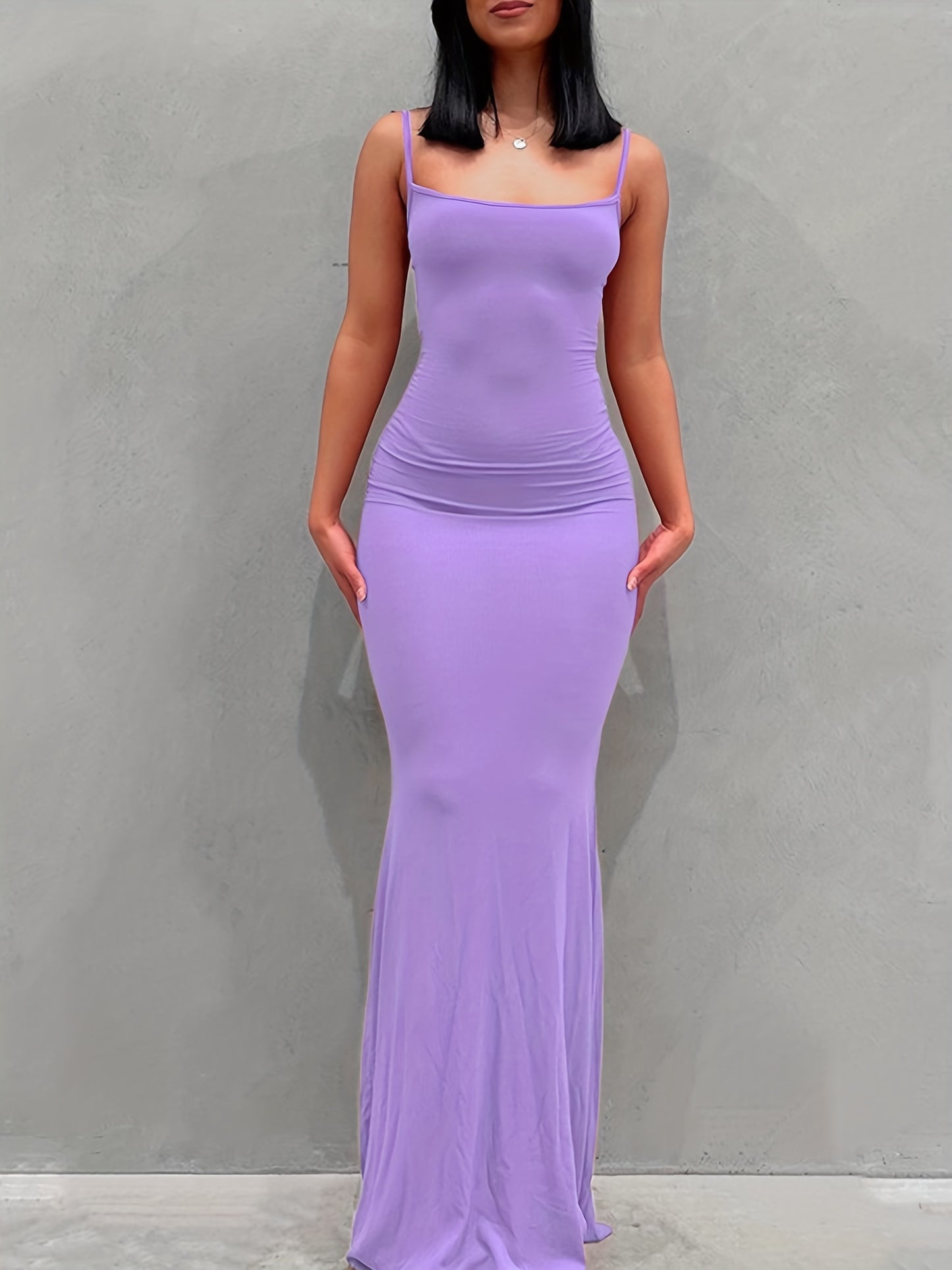 Women's Casual Lounge Slip Long Dress, Sexy Sleeveless Backless Bodycon Maxi Dress, Women's Clothing